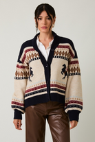 Western Horse & Cowgirl Fair Isle Cardigan Sweater - Sunday Edition - RARA Boutique 