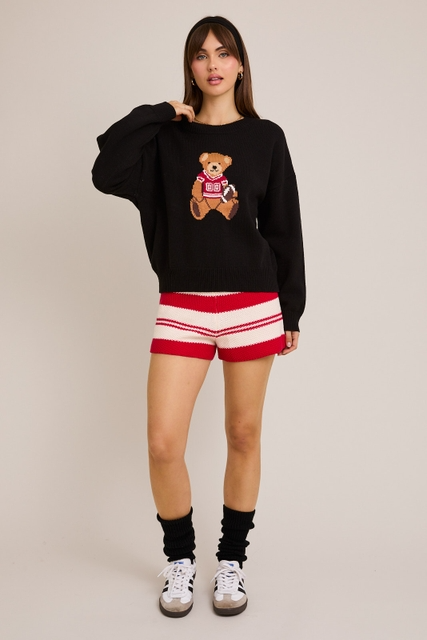 Long Sleeve Football Teddy Bear Sweater - Le Lis - RARA Boutique 
