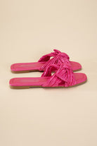 Bow Flat Slides Sandals - RARA Boutique 