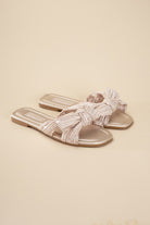 Bow Flat Slides Sandals - RARA Boutique 