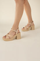 Crisscross Sandal Heels - RARA Boutique 