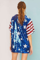 4th of July USA Star Sequin Dress - RARA Boutique 