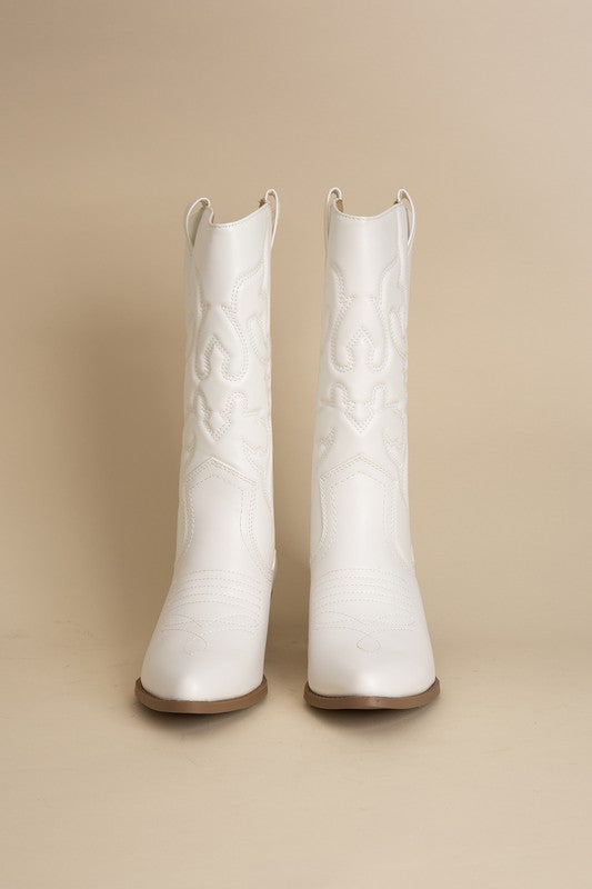 Tall Western Boots with Pointed Toe - RARA Boutique 