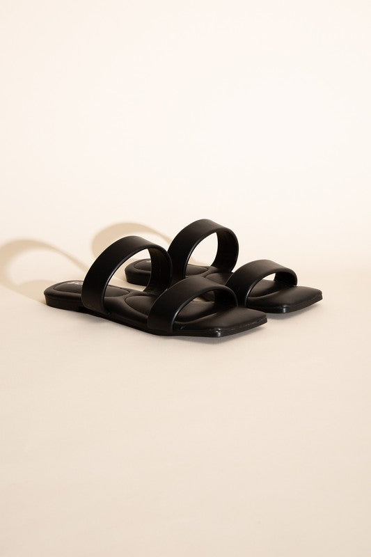 Double Strap Slides Sandals - RARA Boutique 