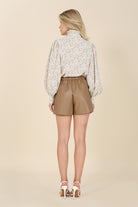 Vegan Leather Shorts with Pockets - RARA Boutique 