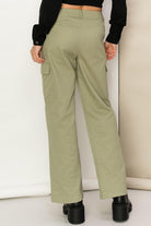 High Waist Cargo Pants with Pockets- HYFVE - RARA Boutique 