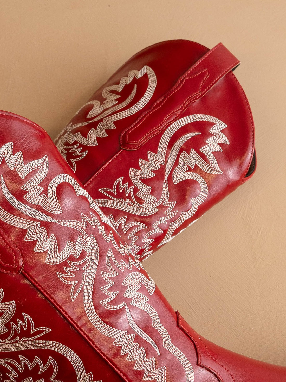 Contrast Embroidered Leather Western Boots - Oasis Society - RARA Boutique 