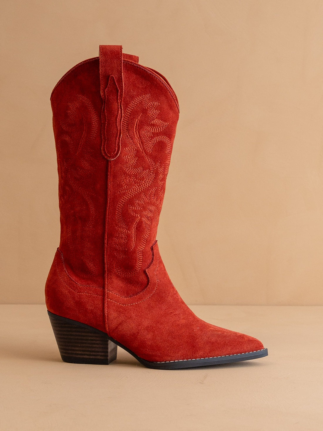 Mid-Calf Embroidered Suede Western Boots - Oasis Society - RARA Boutique 