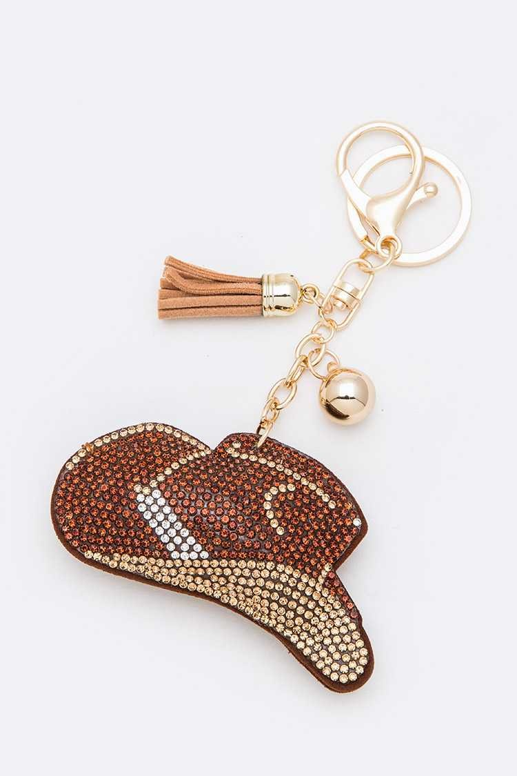 Rhinestone Cowboy Hat Pillow Keychain - RARA Boutique 