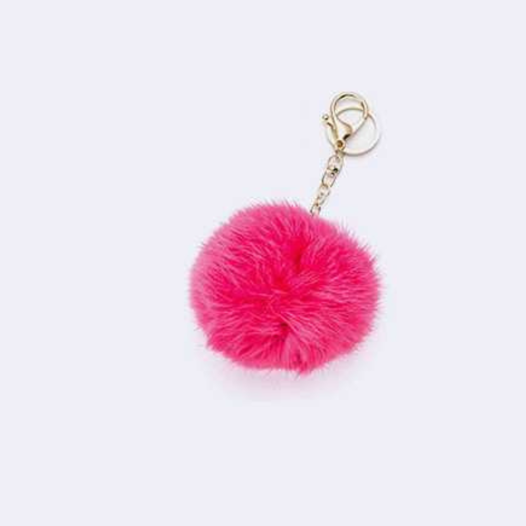 Fluffy Fur Ball Pom-Pom Keychain - RARA Boutique 
