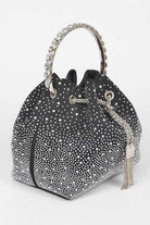 Rhinestone Satin Top Handle Hand Bag - RARA Boutique 