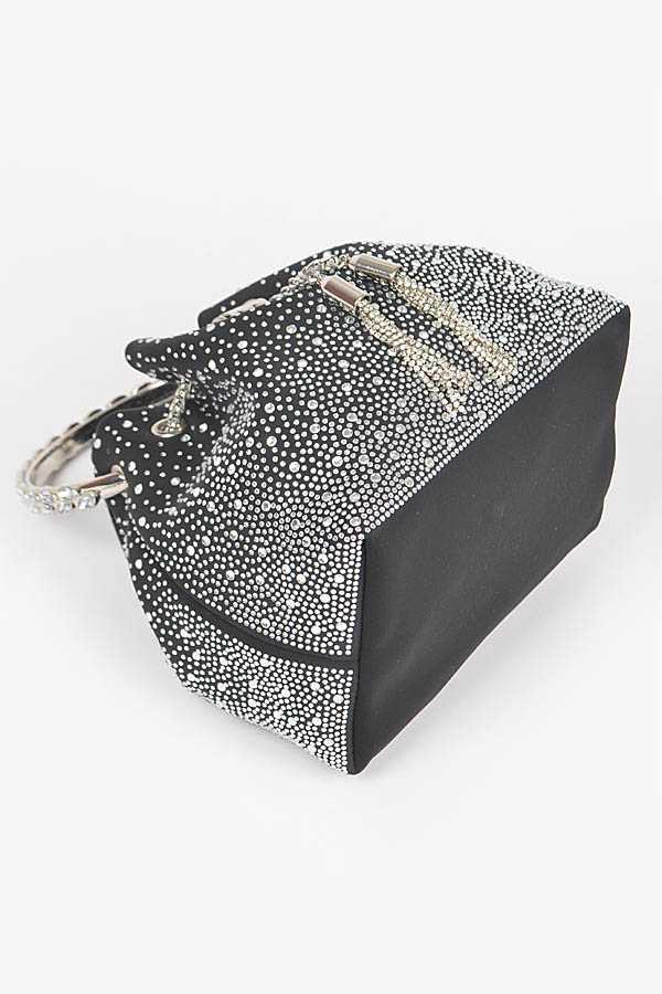 Rhinestone Satin Top Handle Hand Bag - RARA Boutique 