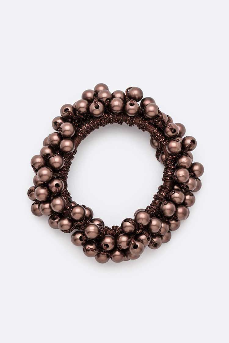 Faux Pearl Cluster Scrunchie Hair Tie - RARA Boutique 