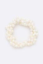 Faux Pearl Cluster Scrunchie Hair Tie - RARA Boutique 