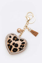 Leopard Printed Heart Shape Keychain - RARA Boutique 