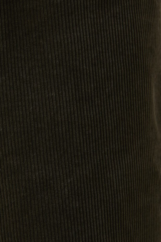 Corduroy Straight Leg Utility Jumpsuit with Waist Tie - Sunday Edition - RARA Boutique 