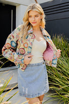 Retro Floral Jacquard Cropped Jacket - eesome - RARA Boutique 