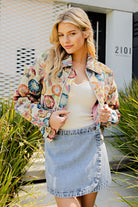 Retro Floral Jacquard Cropped Jacket - eesome - RARA Boutique 