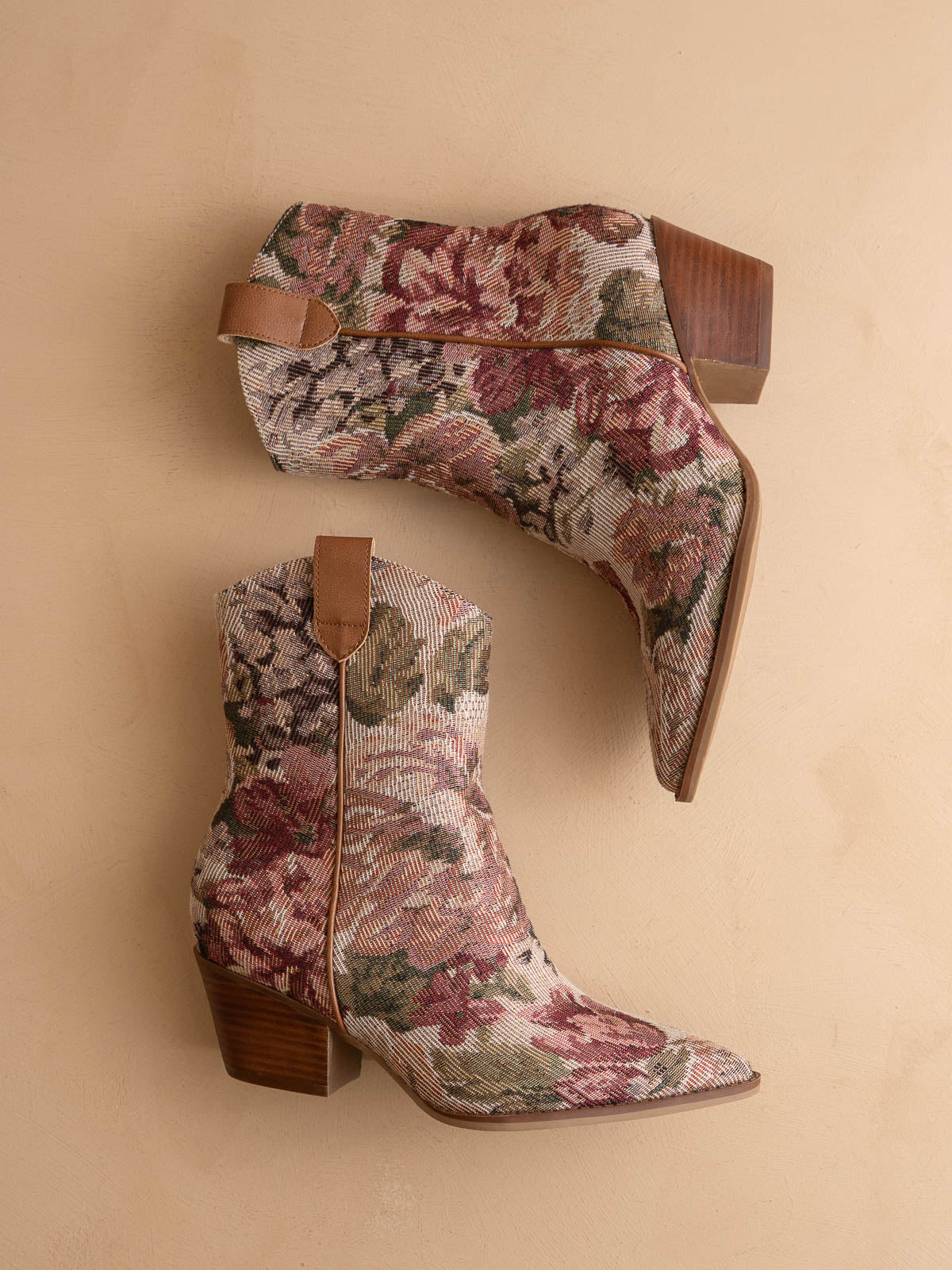Vintage Floral Jacquard Tapestry Western Boots - Oasis Society - RARA Boutique 