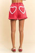 Heart Applique Patch Denim Shorts - Davi & Dani - RARA Boutique 