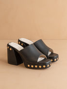 Chunky Studded Platform Slip-On Heels - Oasis Society - RARA Boutique 