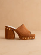 Chunky Studded Platform Slip-On Heels - Oasis Society - RARA Boutique 