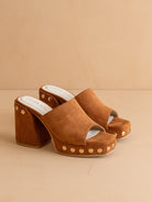 Chunky Studded Platform Slip-On Heels - Oasis Society - RARA Boutique 