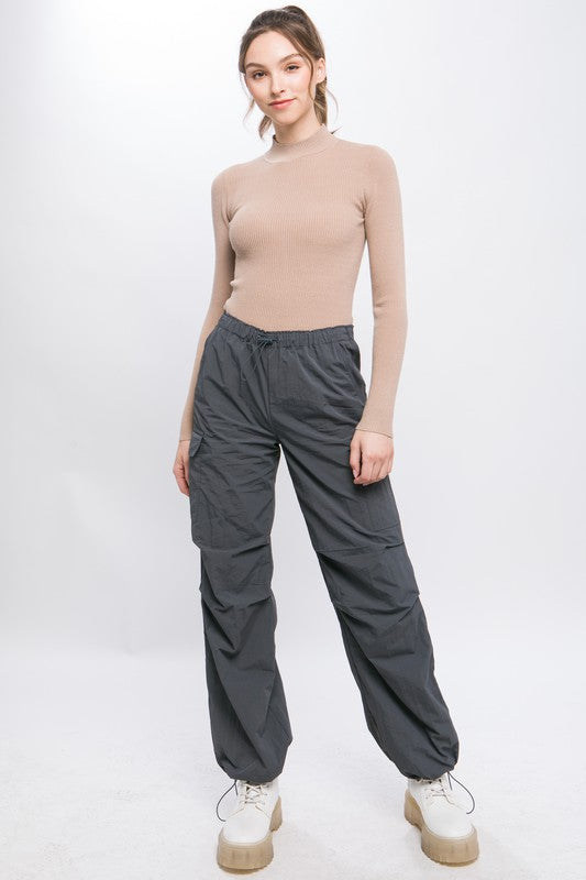 Loose Fit Parachute Cargo Pants - RARA Boutique 