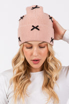 Mini Satin Ribbon Bow Charms Beanie - RARA Boutique 