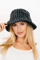 Tweed Houndstooth Bucket Hat - RARA Boutique 