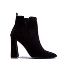 Qupid Suede Pyramid Heel Ankle Booties - RARA Boutique 