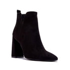 Qupid Suede Pyramid Heel Ankle Booties - RARA Boutique 