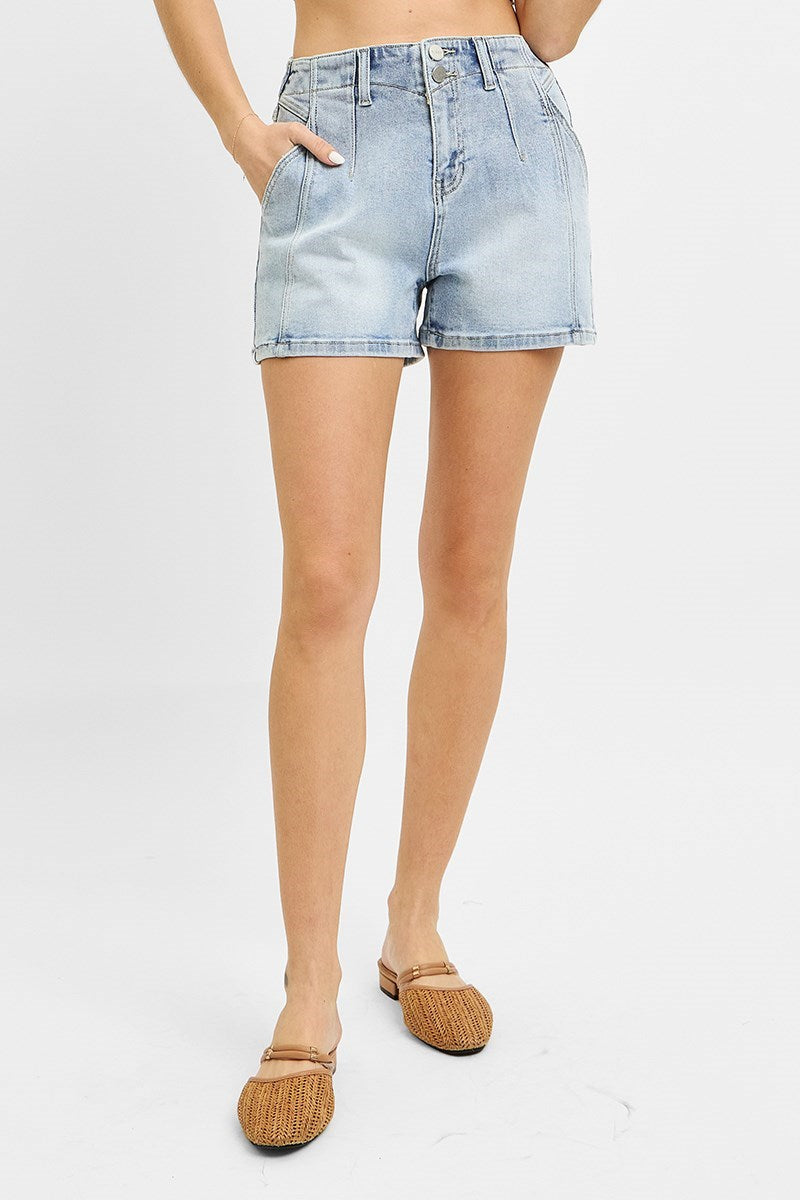 High Rise Western Style Denim Shorts - Risen - RARA Boutique 