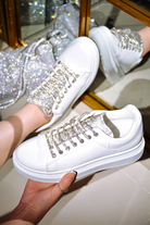 Rhinestone Shoelace Bling Sneakers - RARA Boutique 