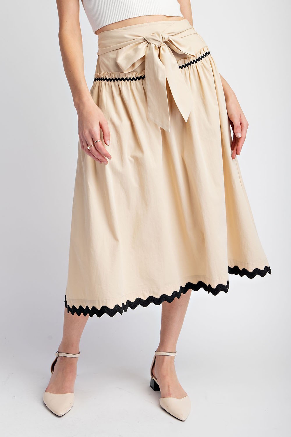 RICK RACK TRIM MIDI SKIRT - Eesome - RARA Boutique 