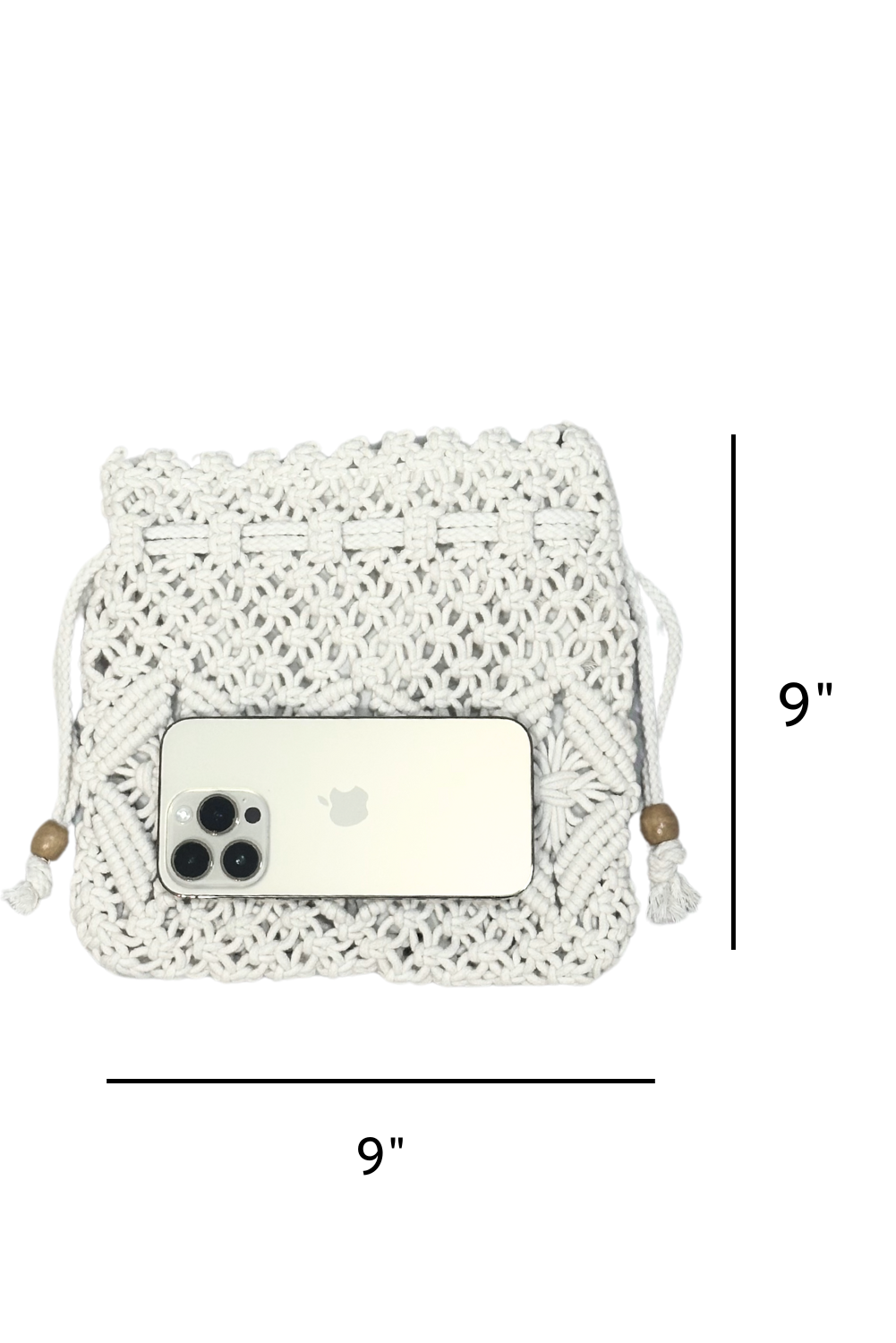 Crochet Braid Macramé Drawstring Crossbody Bag - RARA Boutique 