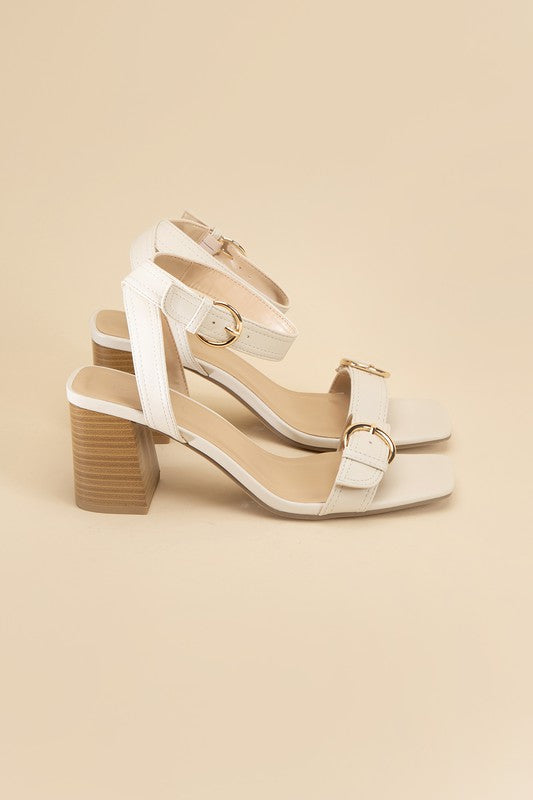 Buckle Sandal Heel with Ankle Strap - RARA Boutique 