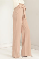 High Waisted Tie Front Flared Pants- HYFIVE - RARA Boutique 