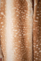 Blue B Deer Print Faux Fur Coat with 25046J design, showcasing soft faux fur with deer print pattern in a stylish outerwear style.