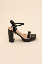 Open Toe Ankle Strap Block Heel - RARA Boutique 