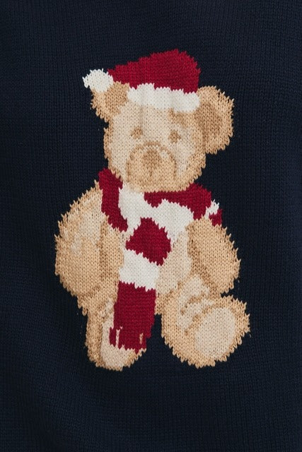 Santa Teddy Bear Long Sleeve Christmas Sweater - Le Lis - RARA Boutique 