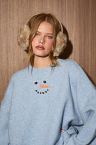 LE LIS embroidery detail sweater top with intricate embroidery on soft knit fabric, stylish and comfortable for everyday wear.