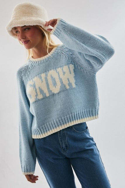 Snow Long Sleeve Cropped Sweater - Le Lis - RARA Boutique 