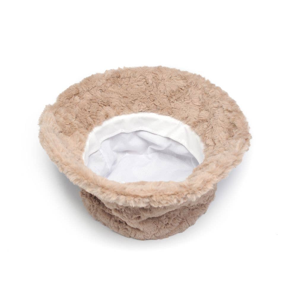 Urban Expressions faux fur bucket hat with plush, soft fur exterior and relaxed brim, perfect for winter fashion.