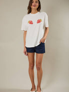 RARA Boutique Sunday Edition T-shirt, casual black cotton tee with printed graphic design, front view.