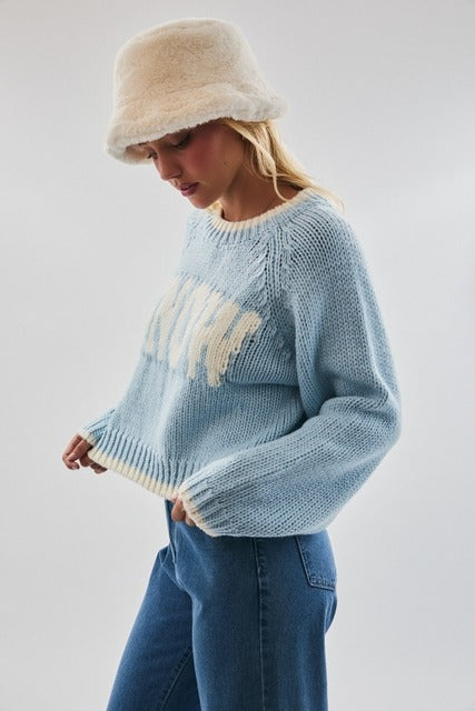 Snow Long Sleeve Cropped Sweater - Le Lis - RARA Boutique 