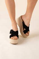 Manta Espadrille Platform Buckle Sandals - Rara Boutique 