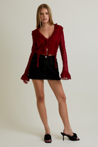 Leopard Print Star Back Denim Mini Skirt - Le Lis - RARA Boutique 