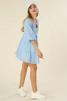 Gingham Checked Tiered Dress - RARA Boutique 