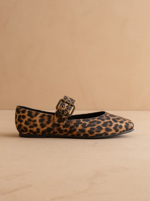 Leopard Print Mary Jane Ballet Flats with Buckle - Oasis Society - RARA Boutique 